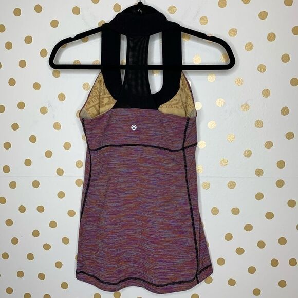 𝅺LULULEMON Purple Scoop Neck Racerback Striped Tank 6 - Picture 4 of 5